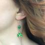 Soul Statement 4-Leaf Clover Shamrock Dangle Earrings for Women St Patrick Day Accessories