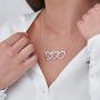 MyNameNecklace Personalized 3 Intertwined Hearts Engraved Necklace with Clear CZ Stones-Custom V-Day Valentines 925 Silver Jewelry Gift