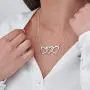 MyNameNecklace Personalized 3 Intertwined Hearts Engraved Necklace with Clear CZ Stones-Custom V-Day Valentines 925 Silver Jewelry Gift
