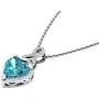 Dazzlingrock Collection 14K 8 MM Heart Shaped Gemstone & Round White Diamond Ladies Heart Pendant, White Gold