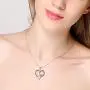Sister Gift 925 Sterling Silver Always My Sister Forever My Friend Love Heart Engraved Sister Necklace, 18 inches
