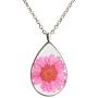 SI EASY Pressed Flower Pendant Necklace Real Dried Flower Resin Jewellery