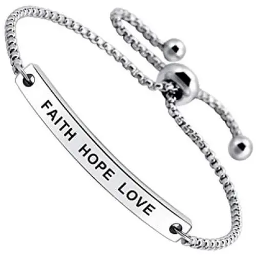 Faith Hope Love Cuff Bangle Bracelet Engraved Inspirational Jewelry for Anniversary Birthday Faith Hope Love Cuff Bangle Bracelet Engraved Inspirational Jewelry for Anniversary Birthday