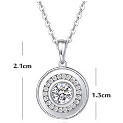 FANCIME 925 Sterling Silver CZ Cubic Zirconia Round Disc Heart Shaped Pendant Necklace Tennis Bracelet Jewelry Anniversary Birthday Gift for Womem Girls Mother with Box