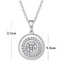FANCIME 925 Sterling Silver CZ Cubic Zirconia Round Disc Heart Shaped Pendant Necklace Tennis Bracelet Jewelry Anniversary Birthday Gift for Womem Girls Mother with Box