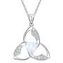 Irish Necklace Celtic Trinity Knot 925 Sterling Silver Opal Good Luck Love Heart Pendant Necklace Triangle for Women Birthday Gifts