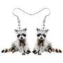 NEWEI Acrylic North America Raccoon Ringtail Earrings Dangle Novelty Animal Jewelry For Women Girl Charm