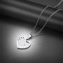 U7 Custom Name Necklace Heart Pendant with 1-5 Names and Birthstone 925 Sterling Silver 18K Gold Plated Personalized Name Plate Birth Stone Necklaces BFF Family Necklace