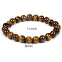 Art of Creation Tibetan Natural Tiger Eye Gemstone Mala Bracelet 8 mm Stretchy Chakra Stones Healing Crystal Quartz Success Money Prosperity Good Luck Bracelet Women Men Girls Gifts (Unisex)