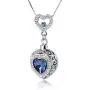 ANAZOZ Stainless Steel Ashes Necklace Memorial Cremation Jewelry Blue Heart Zirconia Urn Keepsake Pendants ANAZOZ Stainless Steel Ashes Necklace Memorial Cremation Jewelry Blue Heart Zirconia Urn Keepsake Pendants