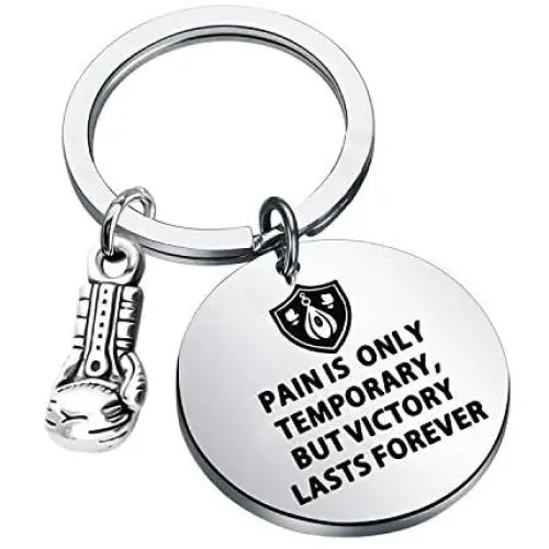 WSNANG Boxing Gift Pain is Only Temporary But Victory Lasts Forever Keychain Inspirational Quote Boxing Glove Keychain Boxing Lovers Gift Boxer Fan Gift Sport Lover Gift WSNANG Boxing Gift Pain is Only Temporary But Victory Lasts Forever Keychain Inspirational Quote Boxing Glove Keychain Boxing Lovers Gift Boxer Fan Gift Sport Lover Gift