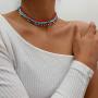 Edary Boho Choker Necklace Multicolor Layered Necklaces Multi Layer Chokers Jewelry for Women(Set of 7)
