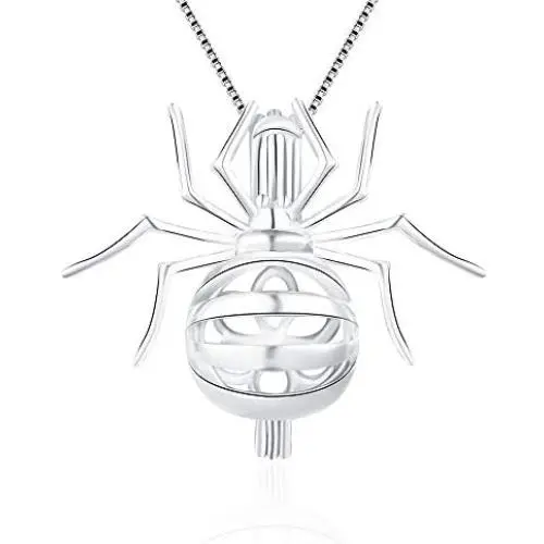 LGSY Sterling Silver Spider Pearl Cage Pendants for Women, Design Pearl Cage Pendants for Pearl Jewelry Making, Essential Oil Diffuser Lockets for Pearl Jewelry LGSY Sterling Silver Spider Pearl Cage Pendants for Women, Design Pearl Cage Pendants for Pearl Jewelry Making, Essential Oil Diffuser Lockets for Pearl Jewelry