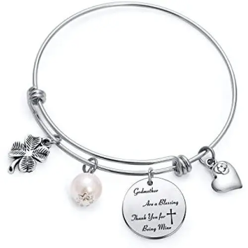 TzrNhm Blossom Godmother are a Blessing Thank You for Being Mine Bangle Bracelet Keyhain for Godmother Gifts TzrNhm Blossom Godmother are a Blessing Thank You for Being Mine Bangle Bracelet Keyhain for Godmother Gifts