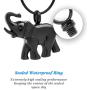LYFML Cremation Jewelry Urn Necklace Elephant Memorial Ashes Pendant Made of Titanium Steel, Animals Series Come with Filling Kit