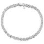 Amberta 925 Sterling Silver 3.5 mm Ball Bead and Bar Chain Bracelet Size 7'' 7.5'' 8'' in