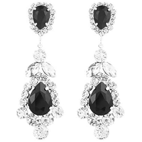 Rosemarie Collections Womens Statement Crystal Rhinestone Teardrop Chandelier Hypoallergenic Post Earrings
