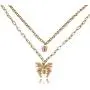 Double Butterfly Pendant Necklace, Bohemian Metal Layered Necklace, Cute Animal Butterfly Clavicle Chain for Women Girl