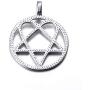 Elfasio Mens Womens Stainless Steel Pendant Necklace Heartagram Star Heart Him Chain Vintage jewelry