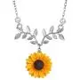 NICEMOVIC Sunflower Pearl Necklace Sweet Resin Daisy Flower Choker Necklace Leaf Pendant Necklace Fashion Jewelry Gift for Women and Girls.(Silver) NICEMOVIC Sunflower Pearl Necklace Sweet Resin Daisy Flower Choker Necklace Leaf Pendant Necklace Fashion Jewelry Gift for Women and Girls.(Silver)