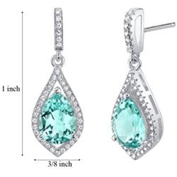 Peora College Graduation Gift for Her, Sterling Silver Earrings, Simulated Paraiba Tourmaline Tear Drops for Women, Daughter