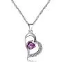 Uloveido White Gold Plated Arrow Heart Pendant Necklace for Women Girls with Purple White Cubic Zirconia N662 Uloveido White Gold Plated Arrow Heart Pendant Necklace for Women Girls with Purple White Cubic Zirconia N662