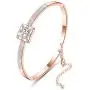 Sllaiss Rose Gold Swarovski Crystal Bangle Bracelet for Women Square Cuff Bracelet with Adjustable Chain Jewelry for Birthday Anniversary Sllaiss Rose Gold Swarovski Crystal Bangle Bracelet for Women Square Cuff Bracelet with Adjustable Chain Jewelry for Birthday Anniversary