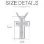 SOULMEET Matching Cross Sterling Silver Couple Necklace with Diamond Cut Round Cubic Zirconia Always Be with You Cross Faith Jewelry Gift Idea