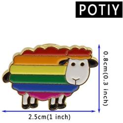 POTIY Rainbow Sheep LGBT Pin LGBT Lesbian Pride Jewelry Gay Pride Jewelry Gift for Men or Women