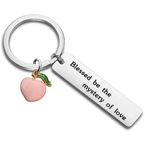 KUIYAI Peach Keychain Blessed Be The Mystery of Love Movie Comics Gift Inspiration Keychain KUIYAI Peach Keychain Blessed Be The Mystery of Love Movie Comics Gift Inspiration Keychain