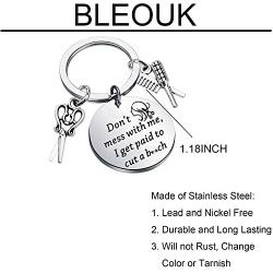 BLEOUK Funny Hair Stylist Gift Hairdresser Gift Funny Hairdresser Keychain Cosmetology Graduation Gift Hair Cutter Barber Gift