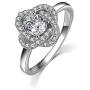 Lovans Jewelry Set 925 Silver Forever Love Crystal Cubic Zirconia Stud Earrings Ring Necklace Jewelry Set Bridal Gifts for Women Wedding