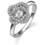 Lovans Jewelry Set 925 Silver Forever Love Crystal Cubic Zirconia Stud Earrings Ring Necklace Jewelry Set Bridal Gifts for Women Wedding