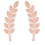 4 Pairs Ear Cuffs Hoop Climber Earrings 7 Zircons Ear Cuffs Stud Earrings Crystal Tiny Olive Leaf Ear Wrap Sweep Clip Cuffs Feather Crawler Cuff Cartilage Earrings for Women Girls Jewelry