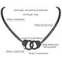 FindChic Handcuff Necklace Padlock Pendant Customized Handcuff Bracelet Partners in Crime Stainless Steel 18K Gold Plated Curb Chain Interlocking 18inch Friendship Statement Necklace for Girls & Women