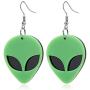 YINLIN Acrylic Green Alien Head Dangle Drop Earrings