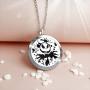 AZNECK Aromatherapy Essential Oil Diffuser Necklace Nightmare Before Christmas Pendant Halloween Stainless Steel Perfume Locket Jewelry Adjustable Chain Necklaces