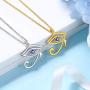 Symbol of Protection Necklace for Men Women 925 Sterling Silver Egypt Eye of Horus/Tree of Life Drop Pendant/ Wavy Cross Men Necklace/Round Star of David Amulet Pendant Necklace Amulet Jewelry Gift