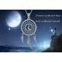 Waysles Dream Catcher Necklace for Women, S925 Sterling Silver Pendant with Moon and Feather Necklace Lucky Jewelry Gifts for Her