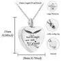 LuxglitterLin Angel Wing Charm Heart Love Urn Necklace for Ashes 12 Colors Birthstone Cremation Jewelry Memorial Pendant-Your Wings were Ready But My Heart was Not