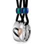 Aienid Couple Necklace Pendant,King Queen Tungsten Steel Pendant Necklace for Wedding