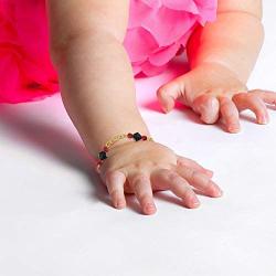 In Season Jewelry 18k Gold Plated Simulated Azabache Evil Eye Protection Baby Children Bracelet