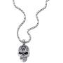 COOLSTEELANDBEYOND Gothic Punk Mens Large Skull Pendant Necklace Polished with 22.4 inches Box Chain