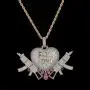 MOCA Jewelry Hip Hop Iced Out Love Heart Pendant Couple 18K Gold Plated Necklace, Gift Idea for Lover Men Women MOCA Jewelry Hip Hop Iced Out Love Heart Pendant Couple 18K Gold Plated Necklace, Gift Idea for Lover Men Women