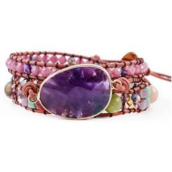 YGLINE Boho Handmade Natural Stone Wrap Bracelet for Women Colection