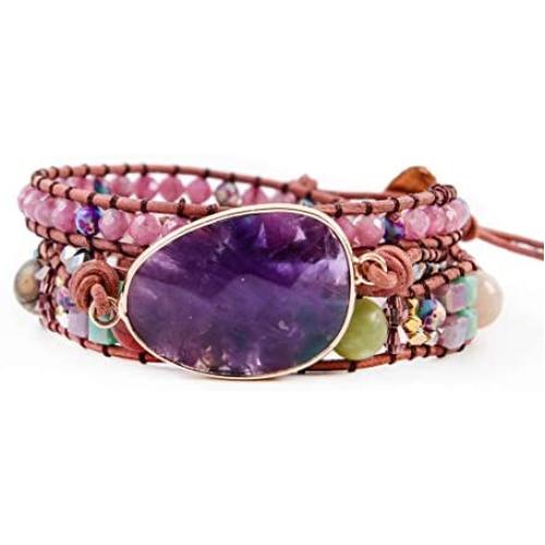 YGLINE Boho Handmade Natural Stone Wrap Bracelet for Women Colection