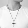 EVBEA Cross Necklace for Men and Women Long Gothic Jewelry Cool Skull Rock Punk Black Necklaces with Stainless Steel Chain