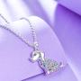 Girls Cat Birthstone Necklaces Jewelry,Silver Plated Kitty Dog Pendant Gifts Set for Women Boys Men