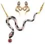 U7 Women Snake Jewelry Set Personalized Stainless Steel Serpent Vivid Snake Stud Earrings Necklace