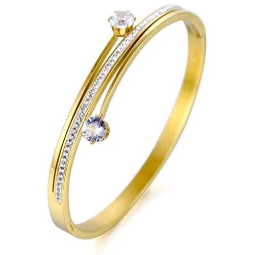 YCSLYW Love Friendship Bracelet Bracelet, with Cubic Zirconia Stainless Steel HingeJewelry, Crystal Oval Bracelet, is The Best Choice for Birthday Gifts and Valentines Day Gifts